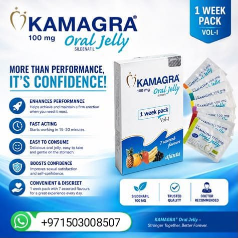 Buy Kamagra Oral Jelly Week Pack 7X5Gm Sachets (100Mg) Online | Carrefour UAE